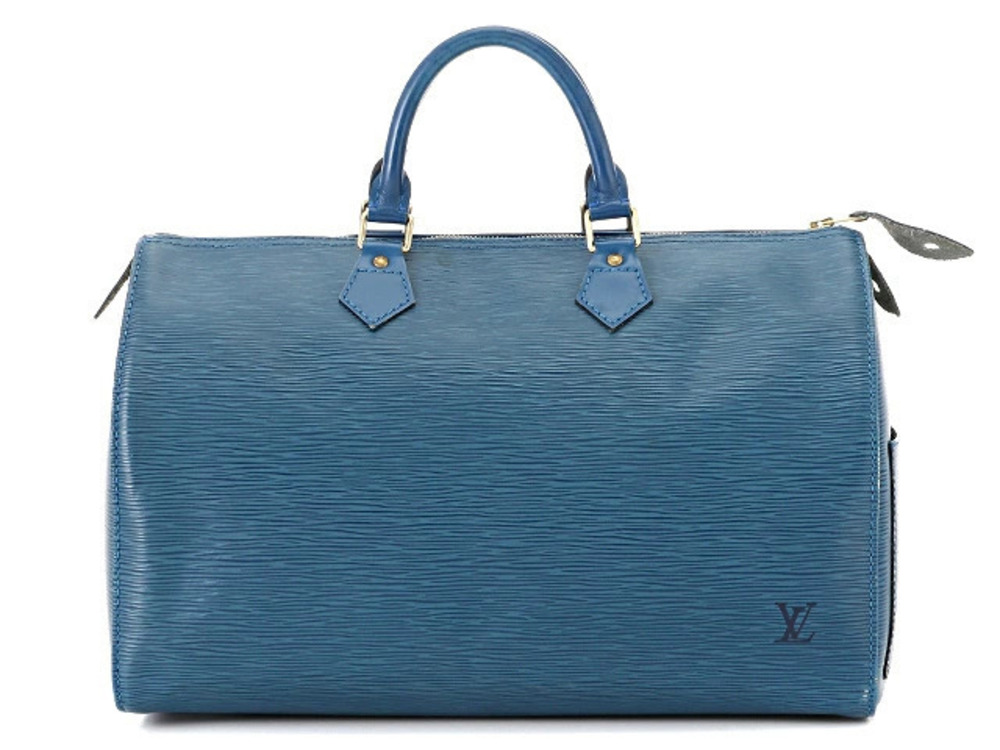 LOUIS VUITTON Speedy Handbag Epi Leather Toledo Blue